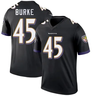 Ethan Burke Baltimore Ravens Men's Legend Nike Jersey - Black