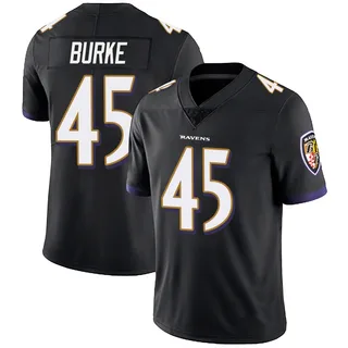 Ethan Burke Baltimore Ravens Men's Limited Alternate Vapor Untouchable Nike Jersey - Black