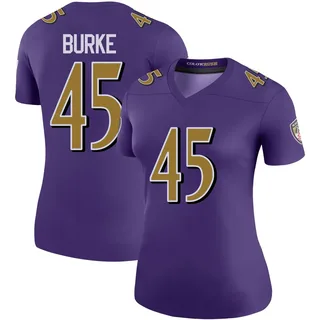 Ethan Burke Baltimore Ravens Women's Color Rush Legend Nike Jersey - Purple