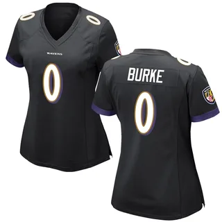 Ethan Burke Baltimore Ravens Women's Game Nike Jersey - Black