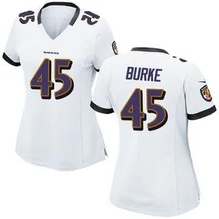 Ethan Burke Baltimore Ravens Women's Game Nike Jersey - White