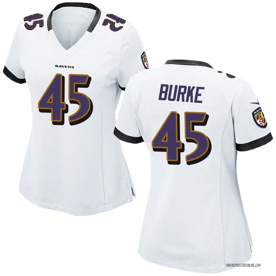 Ethan Burke Baltimore Ravens Women's Game Nike Jersey - White