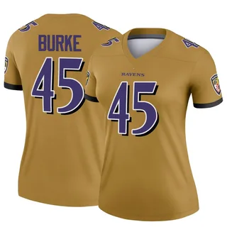Ethan Burke Baltimore Ravens Women's Legend Inverted Nike Jersey - Gold