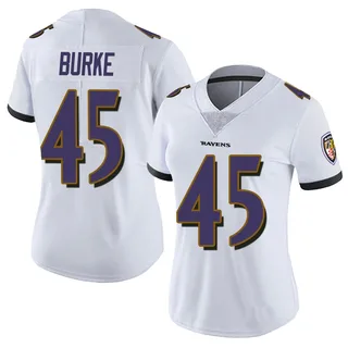 Ethan Burke Baltimore Ravens Women's Limited Vapor Untouchable Nike Jersey - White