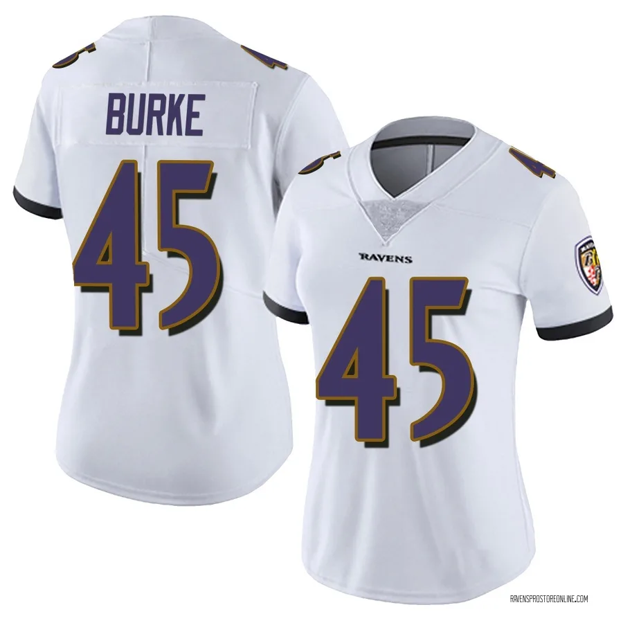 Ethan Burke Baltimore Ravens Women's Limited Vapor Untouchable Nike Jersey - White
