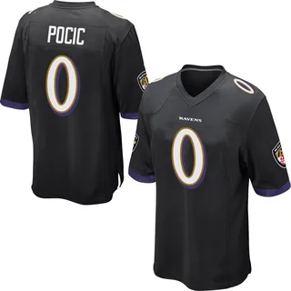 Ethan Pocic Baltimore Ravens Men's Game Nike Jersey - Black