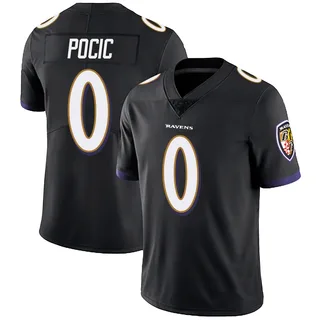 Ethan Pocic Baltimore Ravens Men's Limited Alternate Vapor Untouchable Nike Jersey - Black