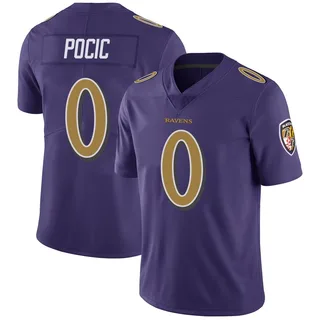 Ethan Pocic Baltimore Ravens Men's Limited Color Rush Vapor Untouchable Nike Jersey - Purple