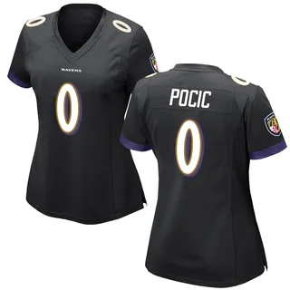 Ethan Pocic Baltimore Ravens Women's Game Nike Jersey - Black