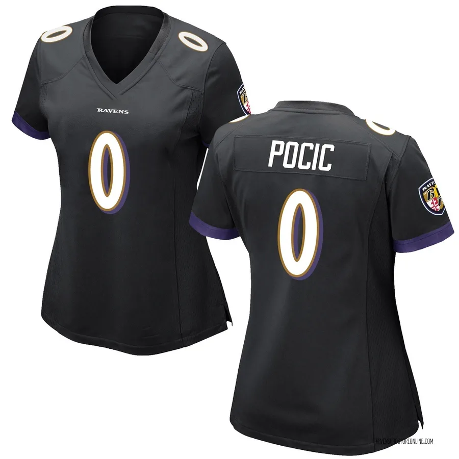 Ethan Pocic Baltimore Ravens Women's Game Nike Jersey - Black