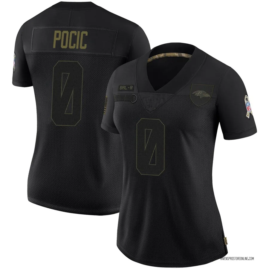 Ethan Pocic Baltimore Ravens Women's Limited 2020 Salute To Service Nike Jersey - Black