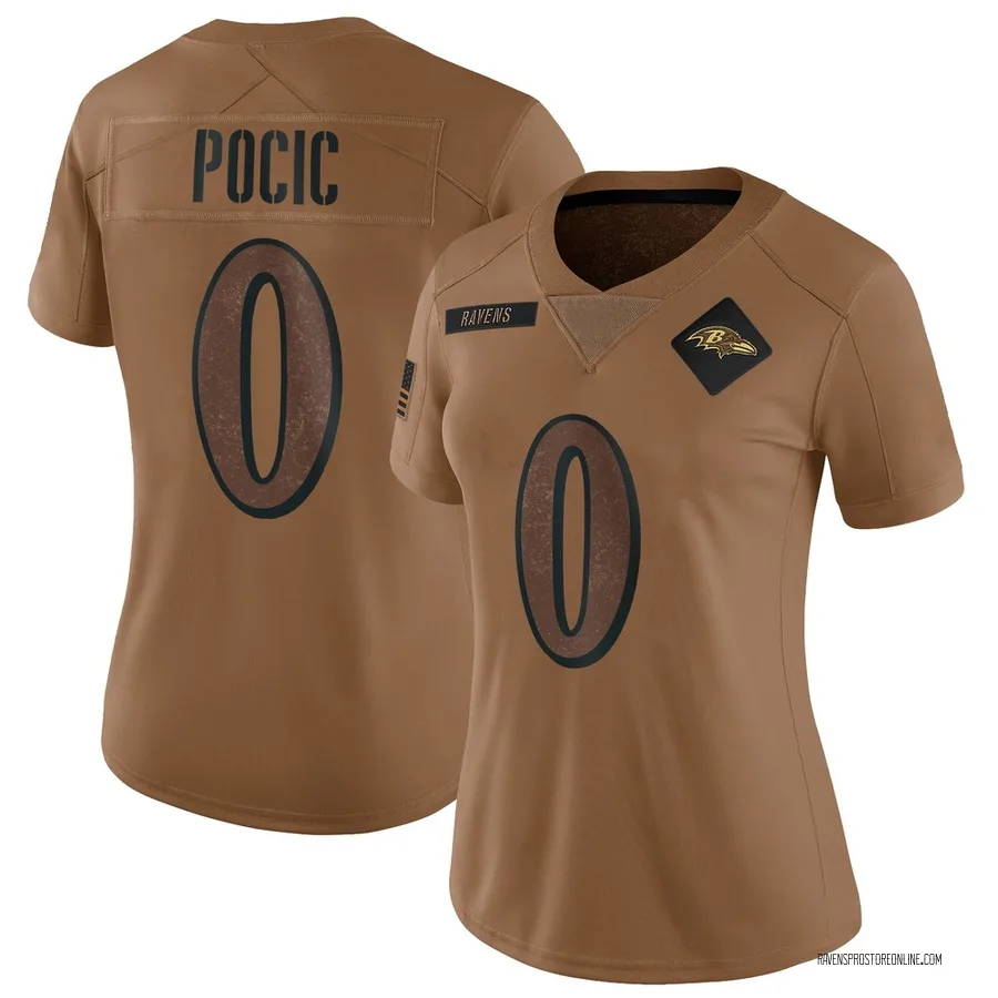 Ethan Pocic Baltimore Ravens Women's Limited 2023 Salute To Service Nike Jersey - Brown