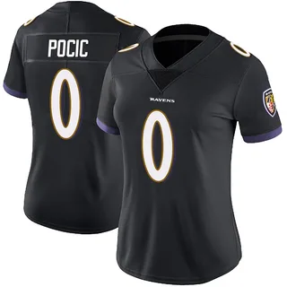 Ethan Pocic Baltimore Ravens Women's Limited Alternate Vapor Untouchable Nike Jersey - Black