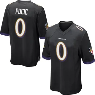 Ethan Pocic Baltimore Ravens Youth Game Nike Jersey - Black