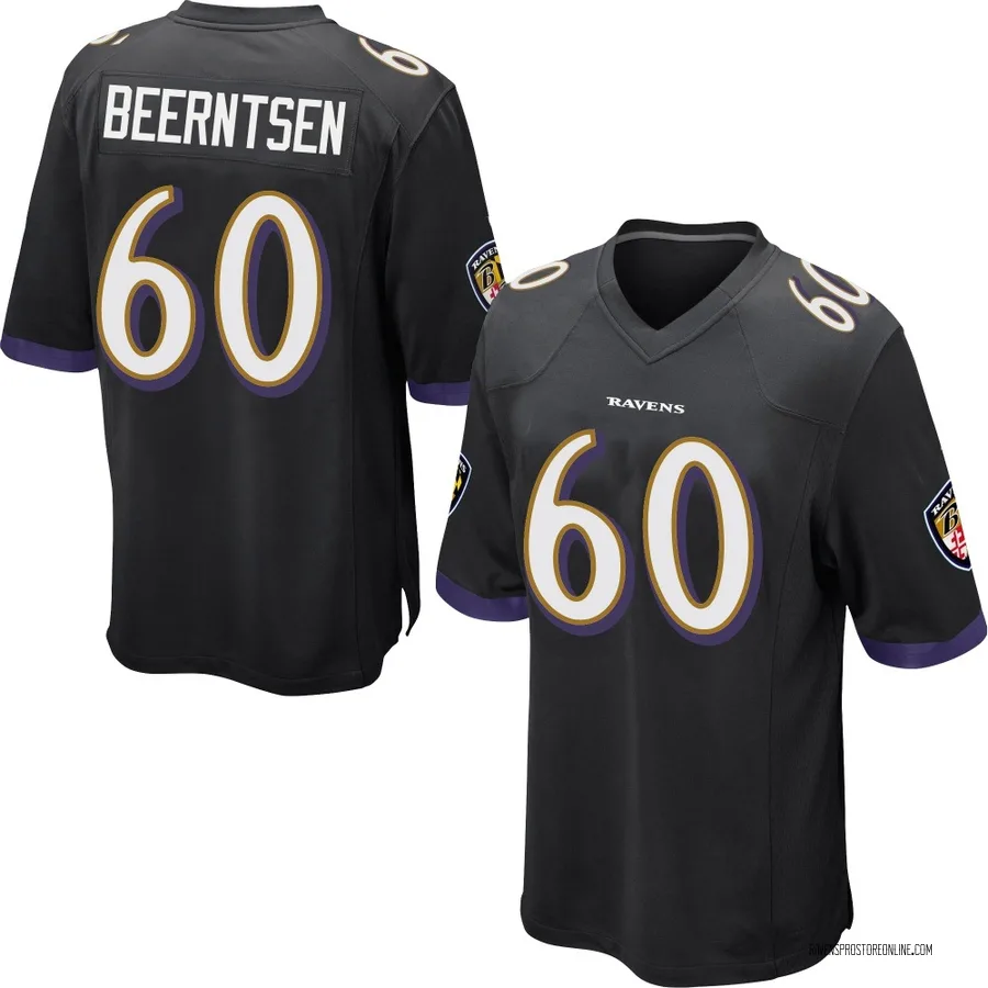 Evan Beerntsen Baltimore Ravens Men's Game Nike Jersey - Black