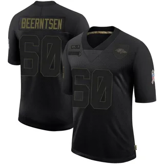 Evan Beerntsen Baltimore Ravens Men's Limited 2020 Salute To Service Nike Jersey - Black