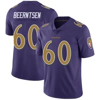 Evan Beerntsen Baltimore Ravens Men's Limited Color Rush Vapor Untouchable Nike Jersey - Purple