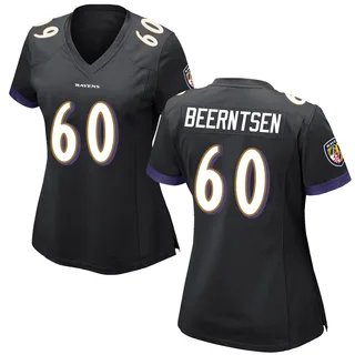 Evan Beerntsen Baltimore Ravens Women's Game Nike Jersey - Black