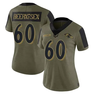 Evan Beerntsen Baltimore Ravens Women's Limited 2021 Salute To Service Nike Jersey - Olive