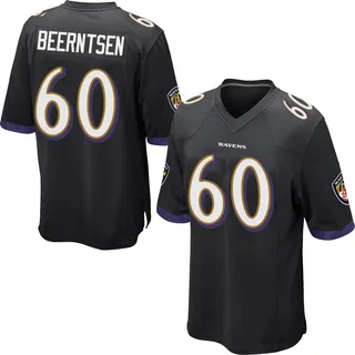 Evan Beerntsen Baltimore Ravens Youth Game Nike Jersey - Black