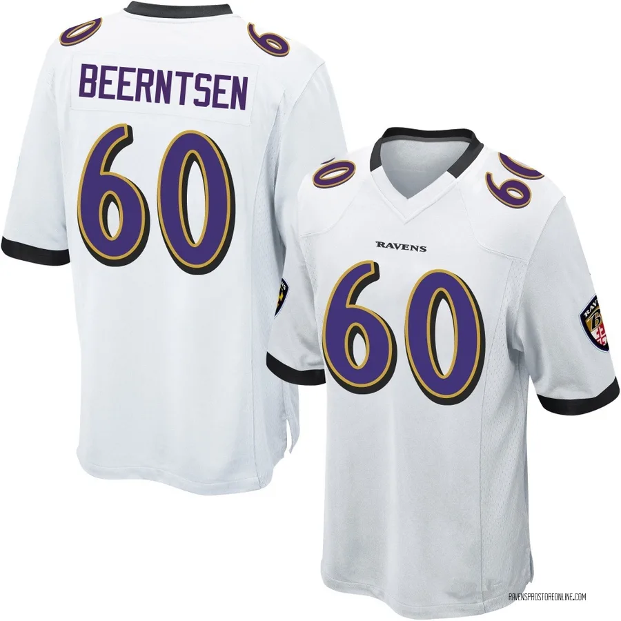Evan Beerntsen Baltimore Ravens Youth Game Nike Jersey - White