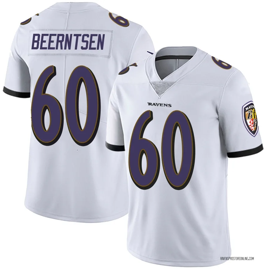 Evan Beerntsen Baltimore Ravens Youth Limited Vapor Untouchable Nike Jersey - White