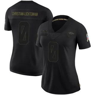 Gerad Christian-Lichtenhan Baltimore Ravens Women's Limited 2020 Salute To Service Nike Jersey - Black