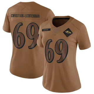 Gerad Christian-Lichtenhan Baltimore Ravens Women's Limited 2023 Salute To Service Nike Jersey - Brown