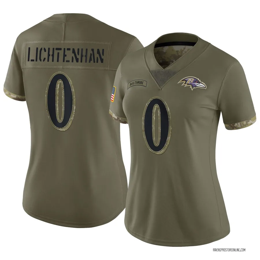Gerad Lichtenhan Baltimore Ravens Women's Limited 2022 Salute To Service Nike Jersey - Olive