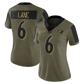 Ja'Kobi Lane Baltimore Ravens Women's Limited 2021 Salute To Service Nike Jersey - Olive
