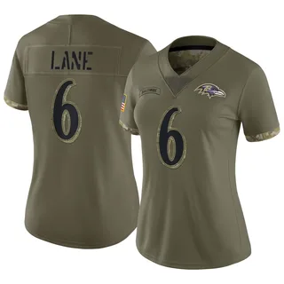 Ja'Kobi Lane Baltimore Ravens Women's Limited 2022 Salute To Service Nike Jersey - Olive
