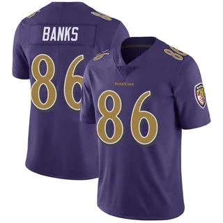 Jahmal Banks Baltimore Ravens Men's Limited Color Rush Vapor Untouchable Nike Jersey - Purple