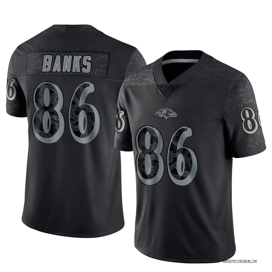 Jahmal Banks Baltimore Ravens Men's Limited Reflective Nike Jersey - Black