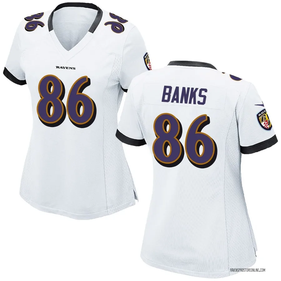 Jahmal Banks Baltimore Ravens Women's Game Nike Jersey - White