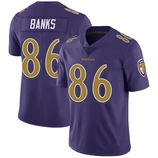 Jahmal Banks Baltimore Ravens Youth Limited Color Rush Vapor Untouchable Nike Jersey - Purple