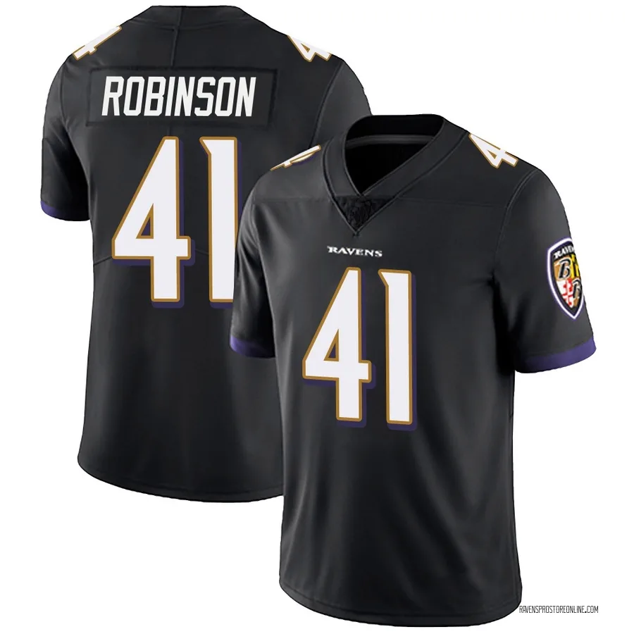 Jahquez Robinson Baltimore Ravens Men's Limited Alternate Vapor Untouchable Nike Jersey - Black