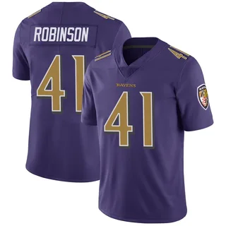 Jahquez Robinson Baltimore Ravens Men's Limited Color Rush Vapor Untouchable Nike Jersey - Purple