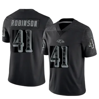 Jahquez Robinson Baltimore Ravens Men's Limited Reflective Nike Jersey - Black