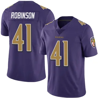 Jahquez Robinson Baltimore Ravens Men's Limited Team Color Vapor Untouchable Nike Jersey - Purple