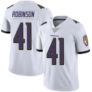 Jahquez Robinson Baltimore Ravens Men's Limited Vapor Untouchable Nike Jersey - White