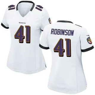 Jahquez Robinson Baltimore Ravens Women's Game Nike Jersey - White