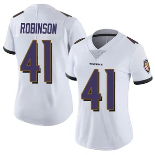 Jahquez Robinson Baltimore Ravens Women's Limited Vapor Untouchable Nike Jersey - White