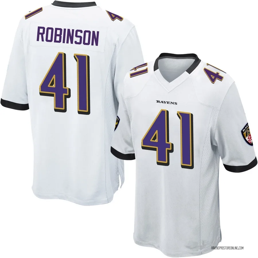 Jahquez Robinson Baltimore Ravens Youth Game Nike Jersey - White