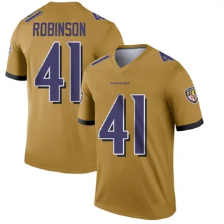 Jahquez Robinson Baltimore Ravens Youth Legend Inverted Nike Jersey - Gold