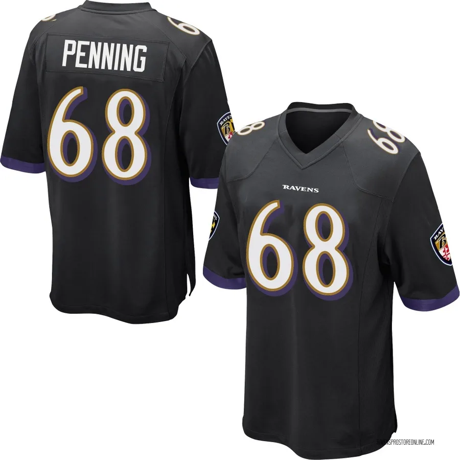 Jared Penning Baltimore Ravens Men's Game Nike Jersey - Black