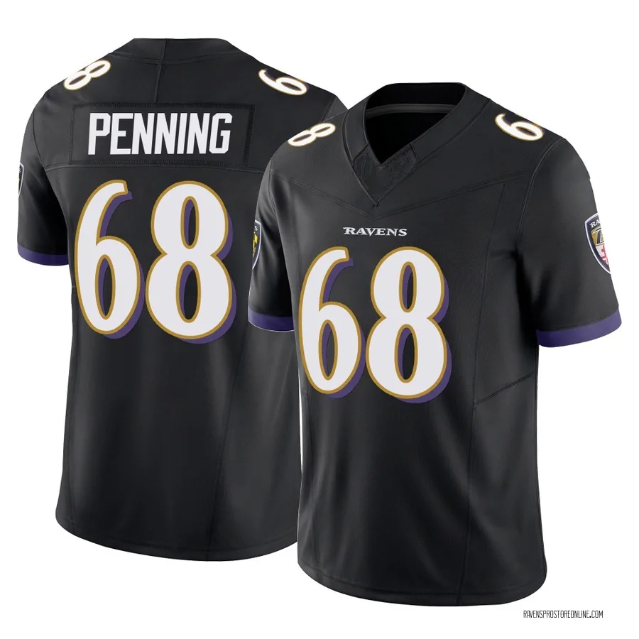 Jared Penning Baltimore Ravens Men's Limited Vapor F.U.S.E. Nike Jersey - Black