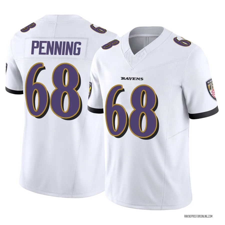 Jared Penning Baltimore Ravens Men's Limited Vapor F.U.S.E. Nike Jersey - White