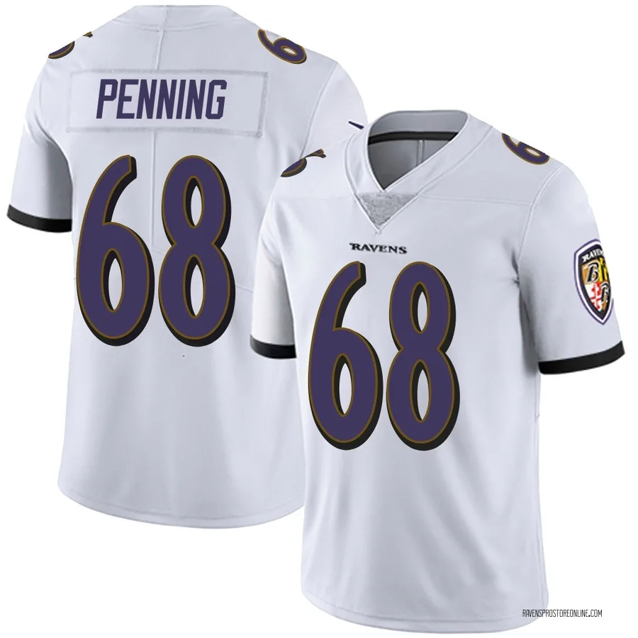 Jared Penning Baltimore Ravens Men's Limited Vapor Untouchable Nike Jersey - White