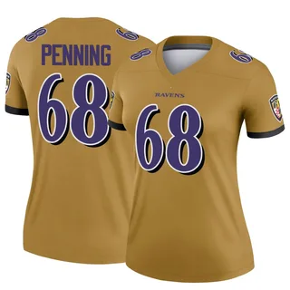 Jared Penning Baltimore Ravens Women's Legend Inverted Nike Jersey - Gold