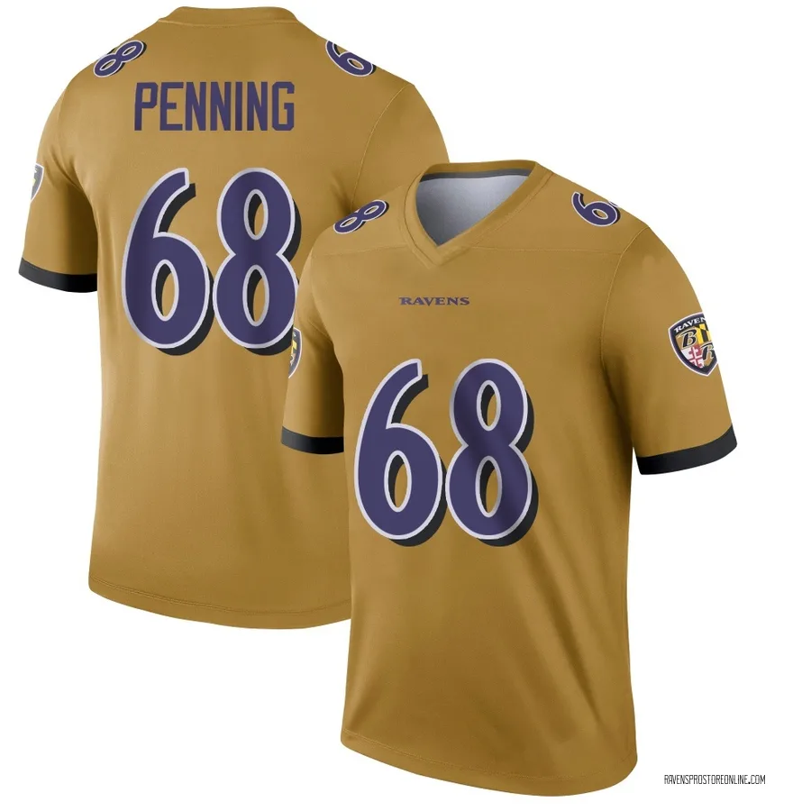 Jared Penning Baltimore Ravens Youth Legend Inverted Nike Jersey - Gold